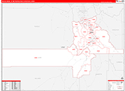 Provo-Orem Metro Area Wall Map Red Line Style